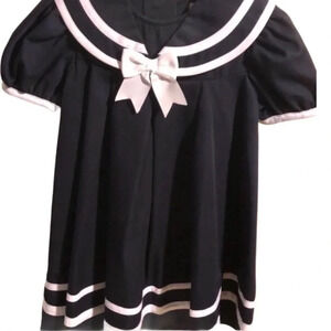 NAUTICAL NEW GIRLS NAVY BLUE WHITE DRESS TOP BOTTOM SAILOR SUMMER SIZE 2T 3T 4T